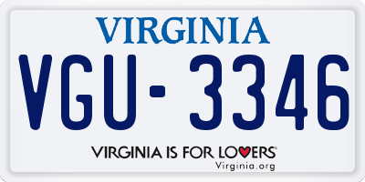 VA license plate VGU3346