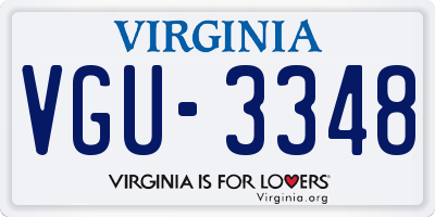 VA license plate VGU3348