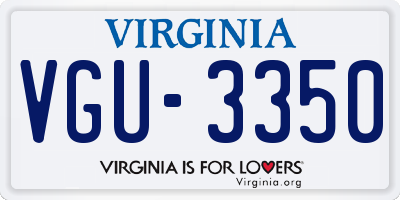 VA license plate VGU3350