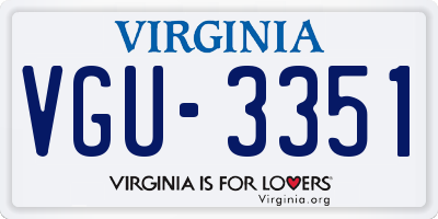 VA license plate VGU3351