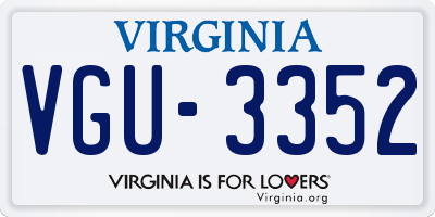 VA license plate VGU3352