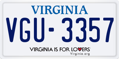 VA license plate VGU3357