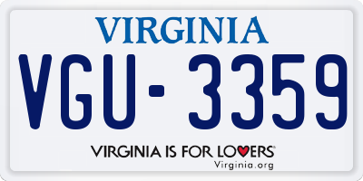 VA license plate VGU3359
