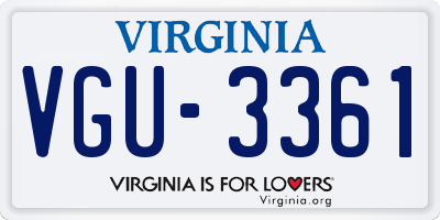 VA license plate VGU3361