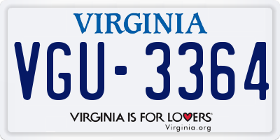 VA license plate VGU3364