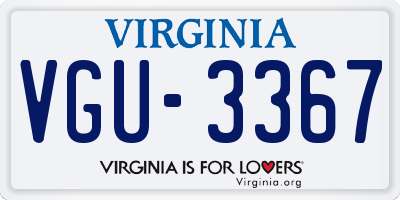 VA license plate VGU3367