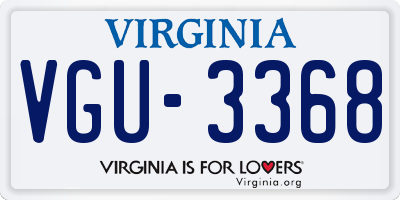 VA license plate VGU3368