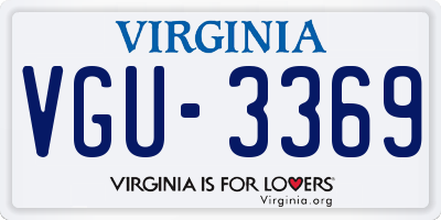 VA license plate VGU3369
