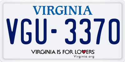 VA license plate VGU3370