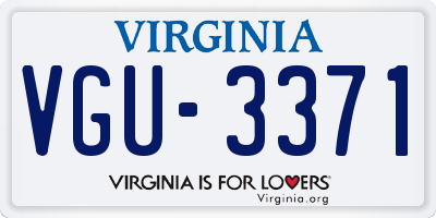 VA license plate VGU3371