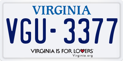 VA license plate VGU3377