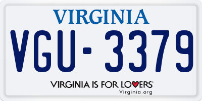 VA license plate VGU3379