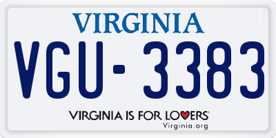 VA license plate VGU3383
