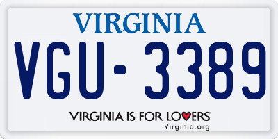 VA license plate VGU3389