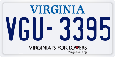 VA license plate VGU3395