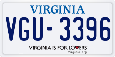 VA license plate VGU3396