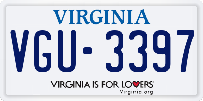 VA license plate VGU3397