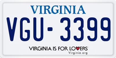 VA license plate VGU3399