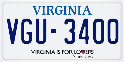 VA license plate VGU3400