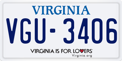 VA license plate VGU3406
