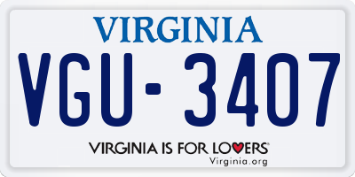 VA license plate VGU3407