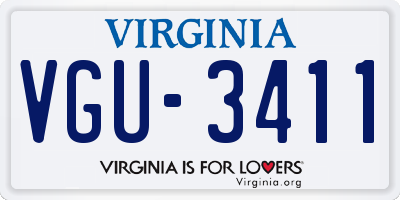 VA license plate VGU3411