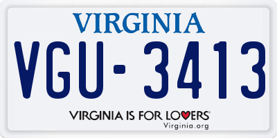 VA license plate VGU3413