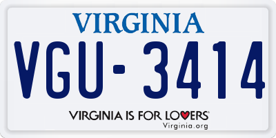 VA license plate VGU3414