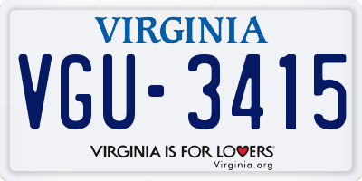 VA license plate VGU3415