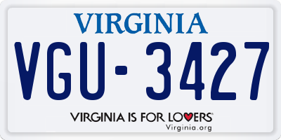 VA license plate VGU3427