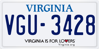 VA license plate VGU3428
