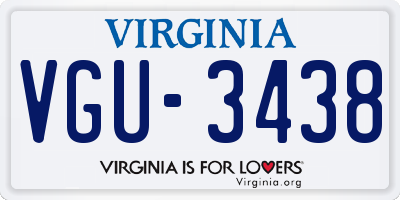 VA license plate VGU3438