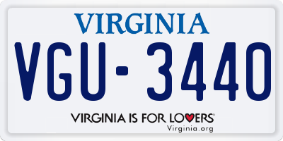 VA license plate VGU3440