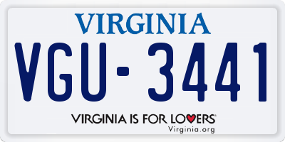 VA license plate VGU3441