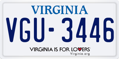 VA license plate VGU3446