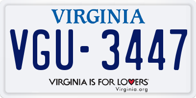 VA license plate VGU3447