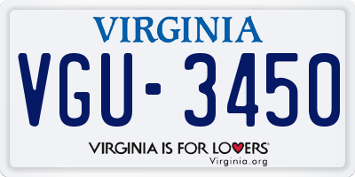 VA license plate VGU3450