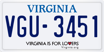 VA license plate VGU3451