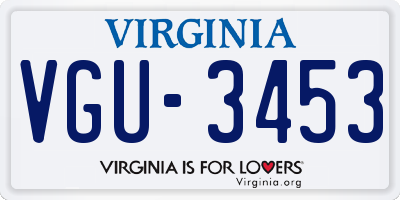 VA license plate VGU3453