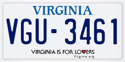 VA license plate VGU3461