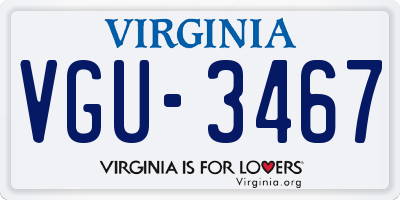 VA license plate VGU3467