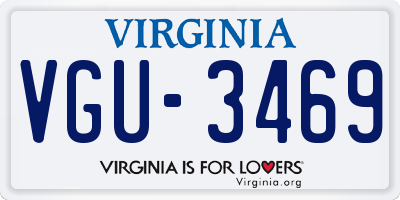 VA license plate VGU3469