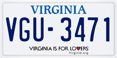 VA license plate VGU3471