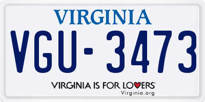VA license plate VGU3473