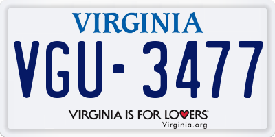 VA license plate VGU3477