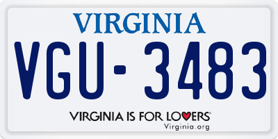 VA license plate VGU3483
