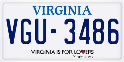 VA license plate VGU3486