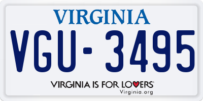 VA license plate VGU3495