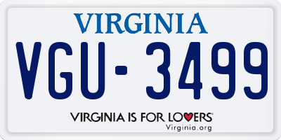VA license plate VGU3499