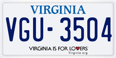 VA license plate VGU3504
